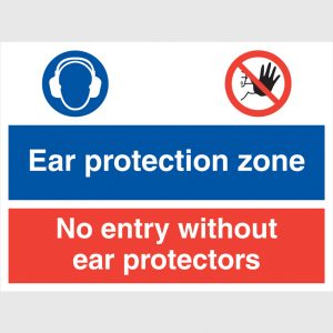 Ear protection zone No entry - Slater Signs