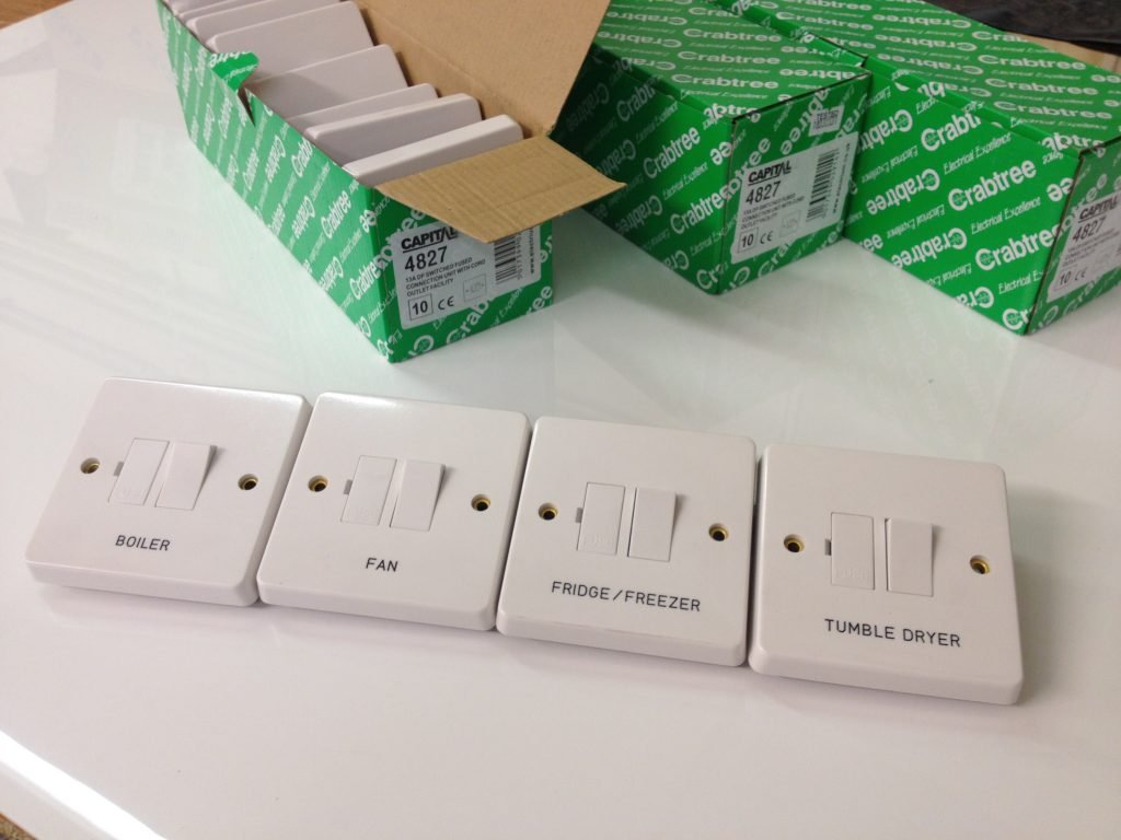 Electrical switch and socket engraving | Dartford, Kent | Slater Signs