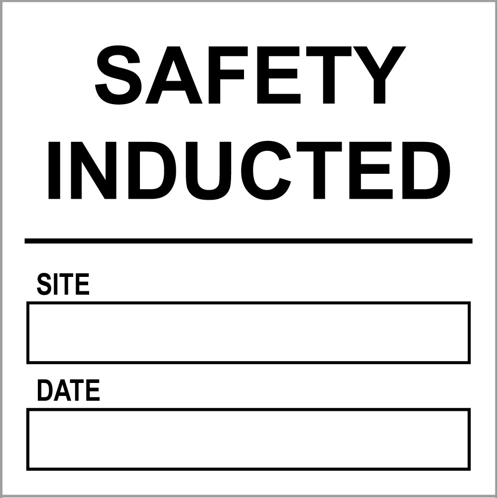50mm Square Basic Safety Inducted Helmet Sticker