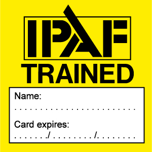 IPAF Trained Construction Helmet Sticker