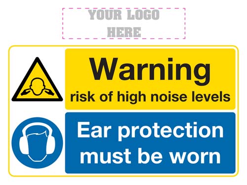 Warning Risk Of High Noise Levels Ear Protection Must Be Worn Sign
