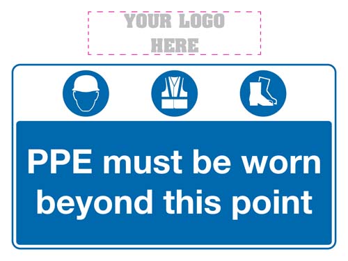 3 Point PPE Must Be Worn Beyond This Point Sign