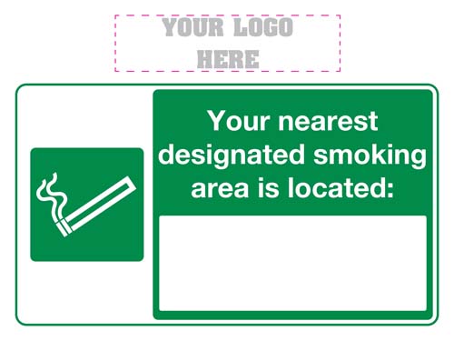 Your Nearest Designated Smoking Area Is Located Sign