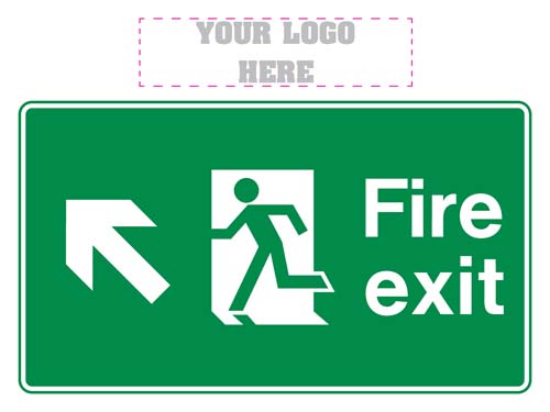 Fire Exit Left & Up Sign
