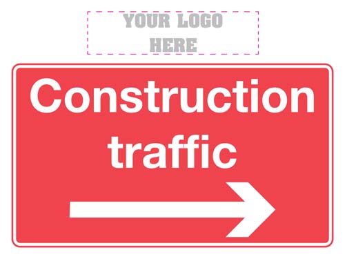 Construction Traffic Right Sign