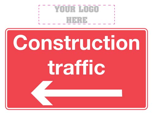 Construction Traffic Left Sign